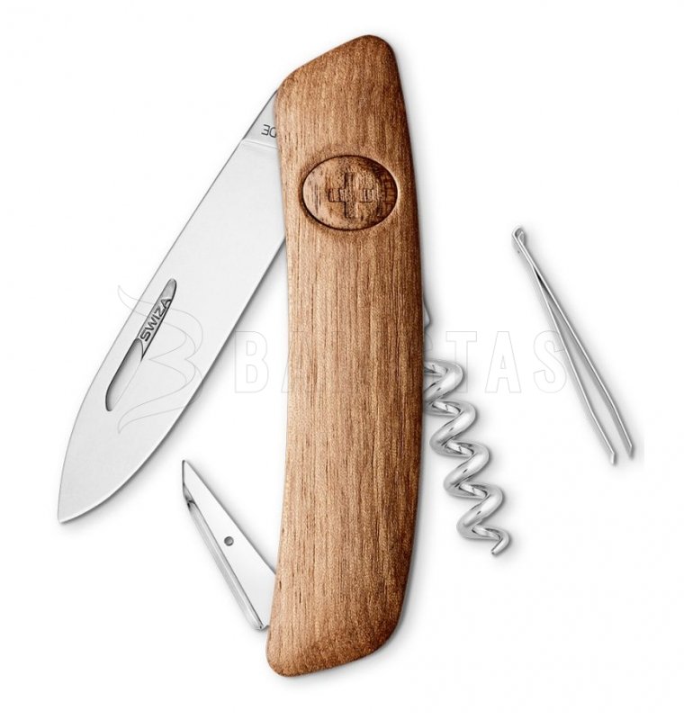 Coltello tascabile svizzero Swiza D01 legno di noce
