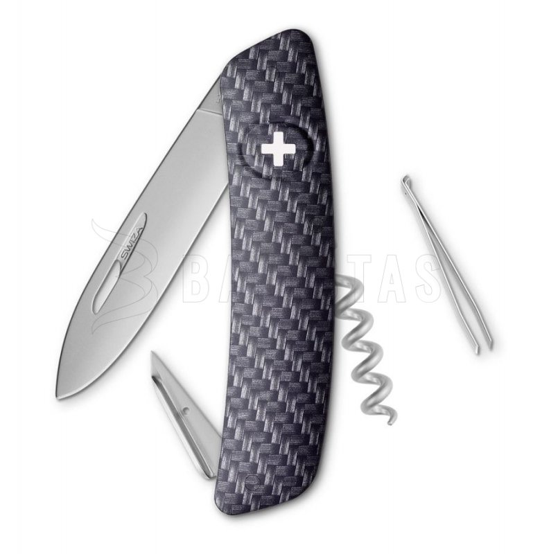 Coltello tascabile svizzero Swiza D01 Allmatt Carbon