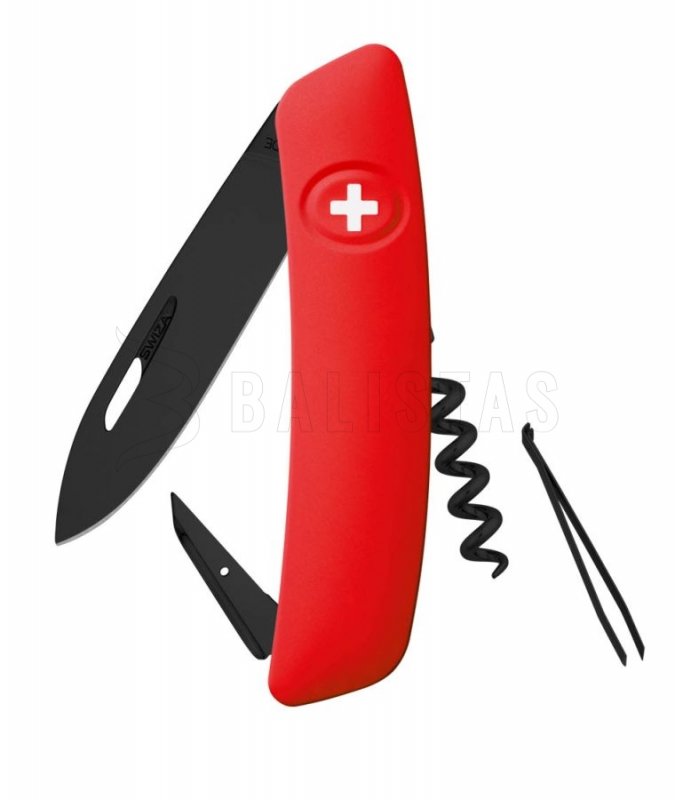 Coltello tascabile svizzero Swiza D01 Allblack rosso