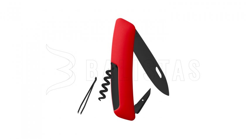 Coltello tascabile svizzero Swiza D01 Allblack rosso