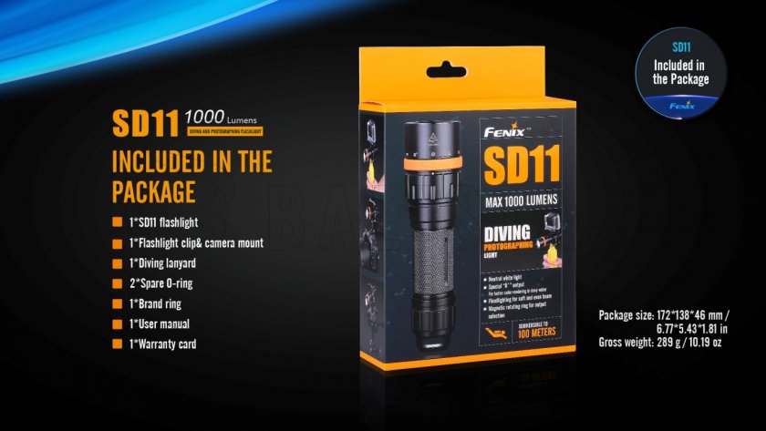 Torcia subacquea a LED Fenix SD11