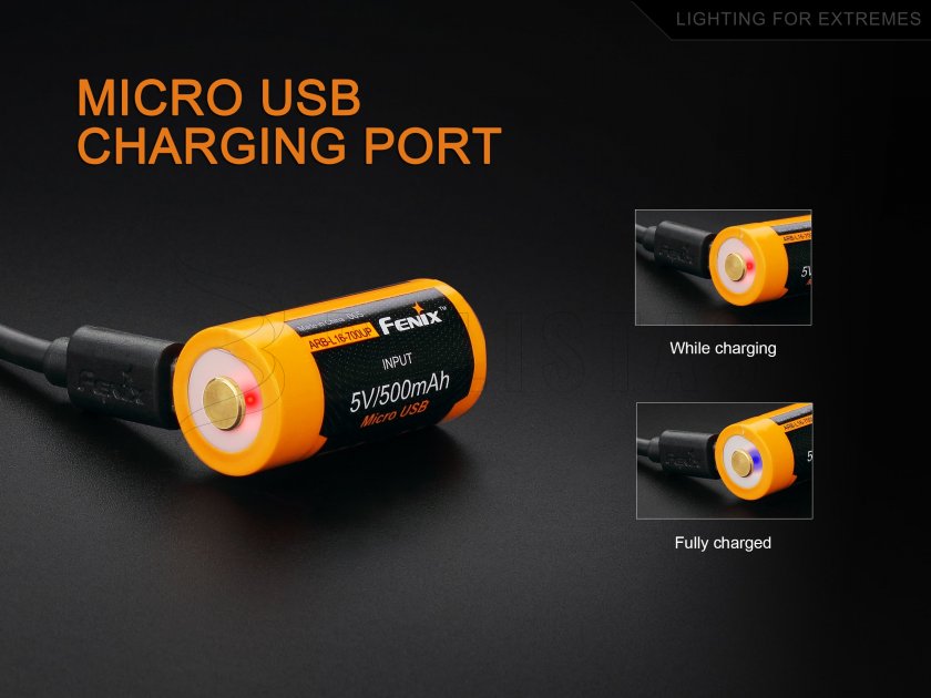 Batteria ricaricabile USB Fenix RCR123A/16340 (Li-ion)