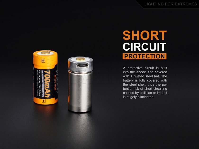 Batteria ricaricabile USB Fenix RCR123A/16340 (Li-ion)