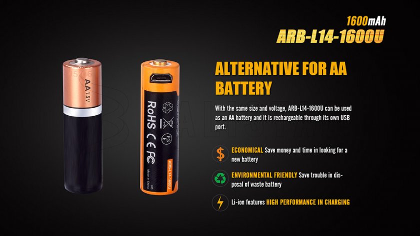 Batteria AA ricaricabile USB Fenix ARB-L14-1600U