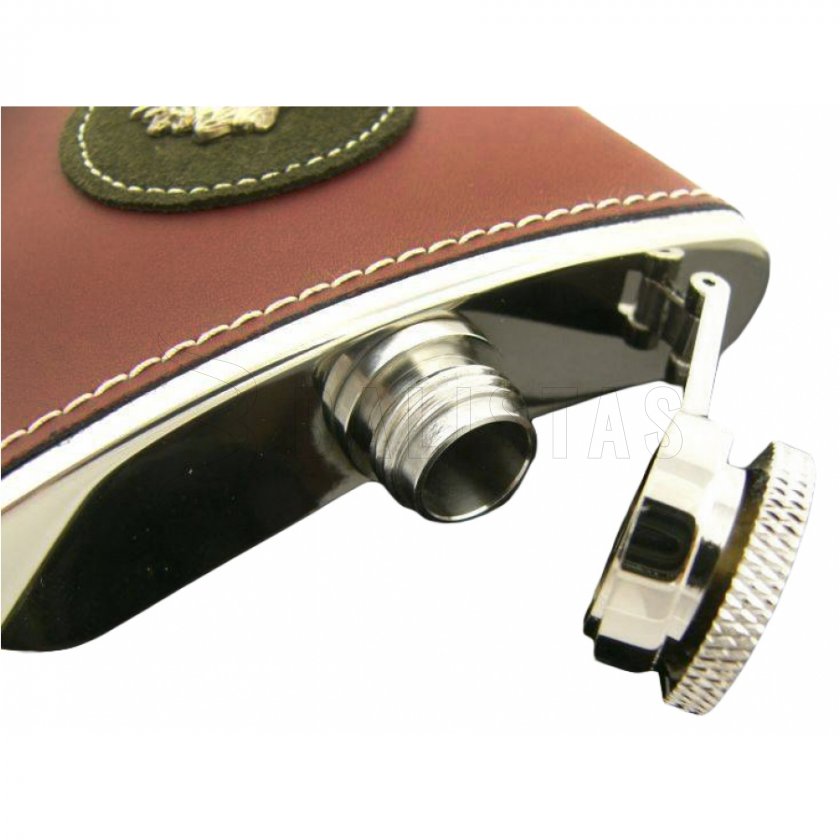 Fiaschetta da caccia con rivestimento in pelle 175ml