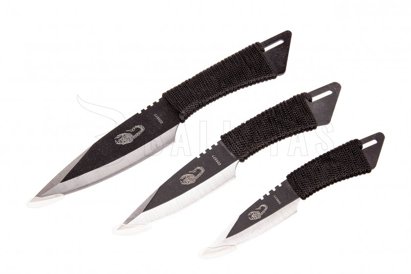 Set coltelli Kandar cordino nero paracord (115)