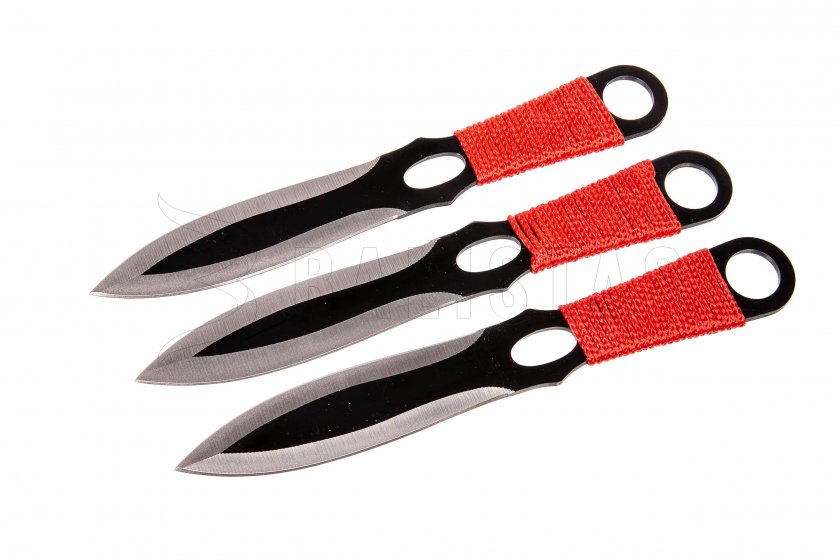 Set di coltelli da lancio Kandar in paracord rosso (82)
