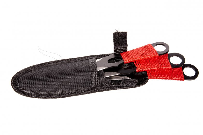 Set di coltelli da lancio Kandar in paracord rosso (82)