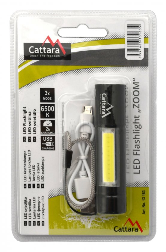 Torcia tascabile LED Cattara 120lm ricaricabile