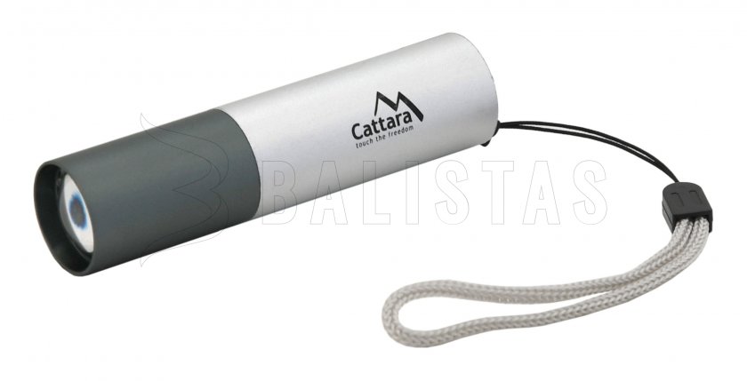 Torcia tascabile LED Cattara 120lm ZOOM ricaricabile SILVER