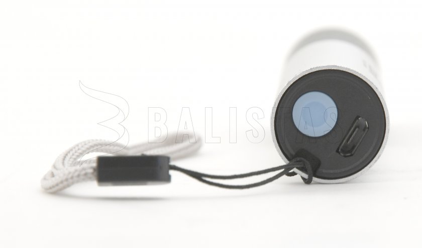 Torcia tascabile LED Cattara 120lm ZOOM ricaricabile SILVER