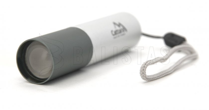 Torcia tascabile LED Cattara 120lm ZOOM ricaricabile SILVER