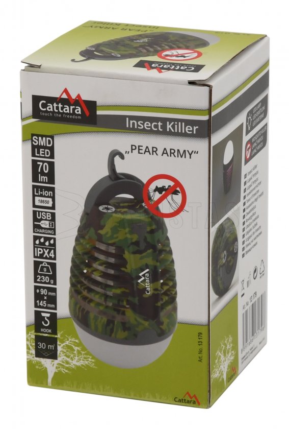 Torcia PEAR ARMY ricaricabile + trappola per insetti