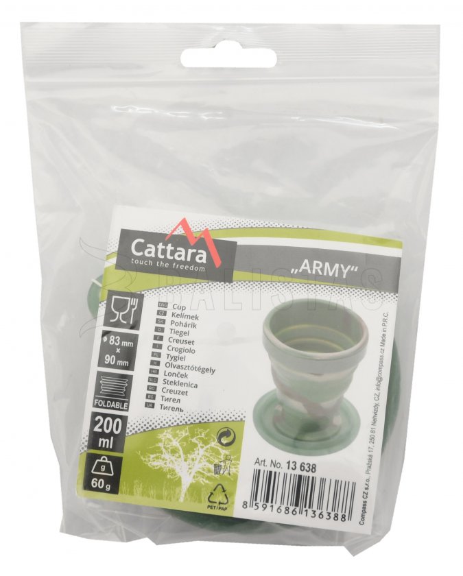 Bicchiere pieghevole in silicone ARMY 200ml