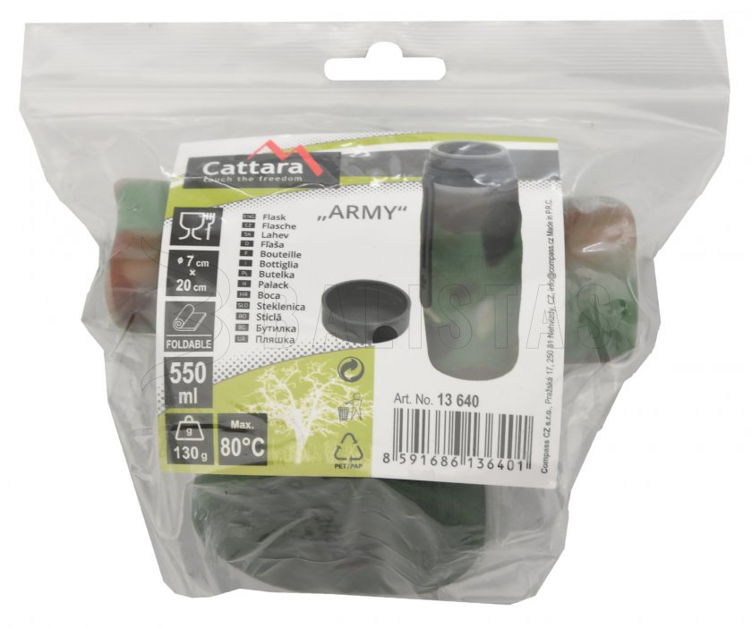 Borraccia pieghevole in silicone ARMY 550ml
