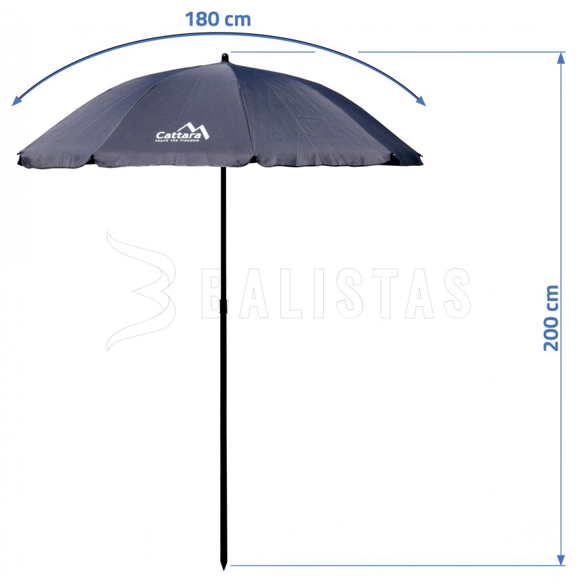 Ombrellone pieghevole TERST 180 cm grigio