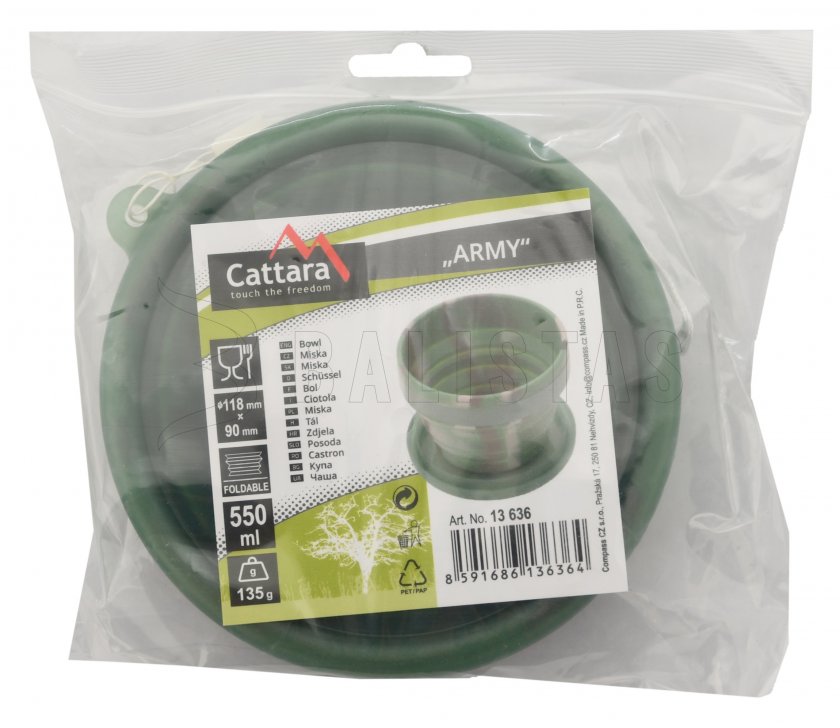 Ciotola pieghevole in silicone ARMY 550ml