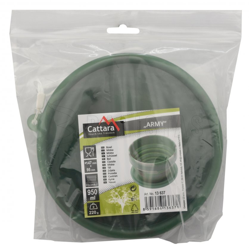 Ciotola pieghevole in silicone ARMY 950ml