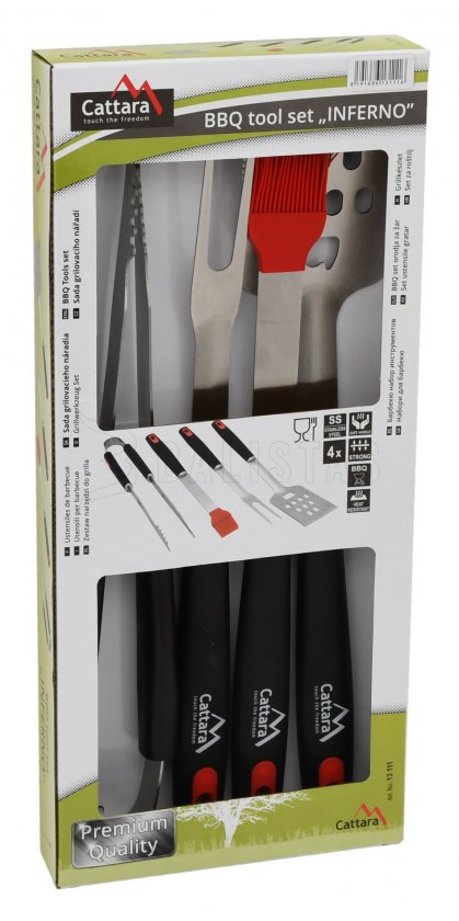 Set attrezzi da grigliare INFERNO, set 4 pz