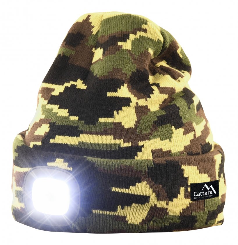 Berretto ARMY con torcia LED ricaricabile USB