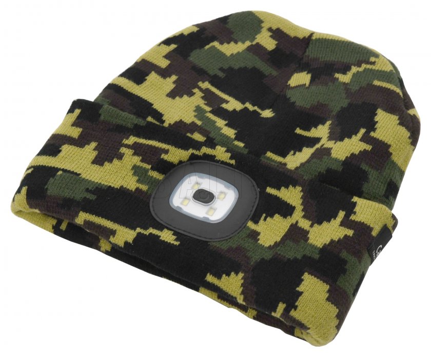 Berretto ARMY con torcia LED ricaricabile USB