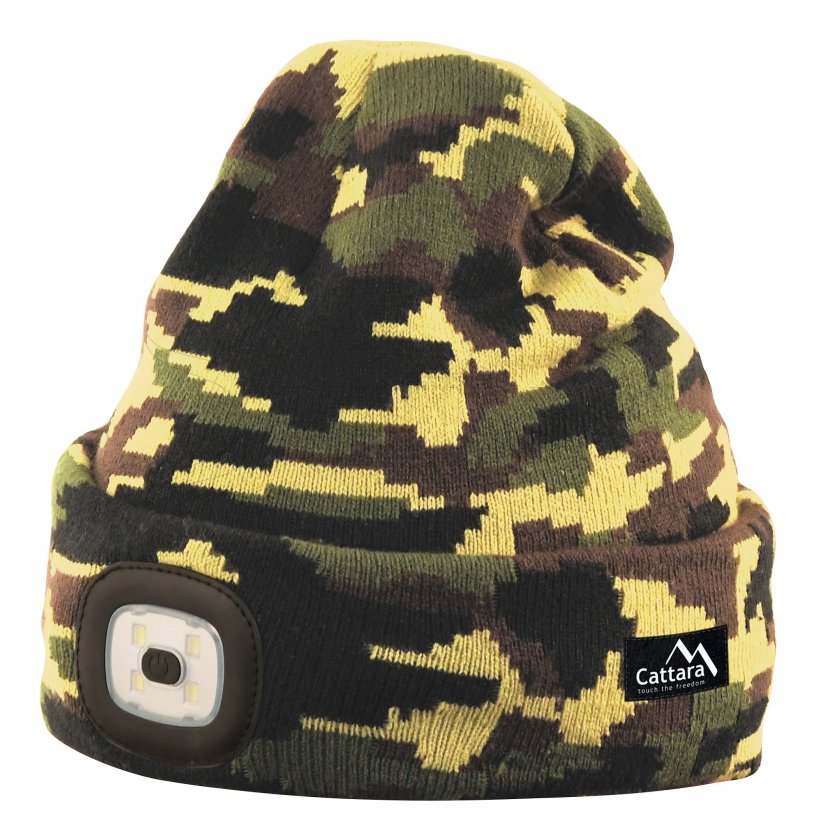 Berretto ARMY con torcia LED ricaricabile USB