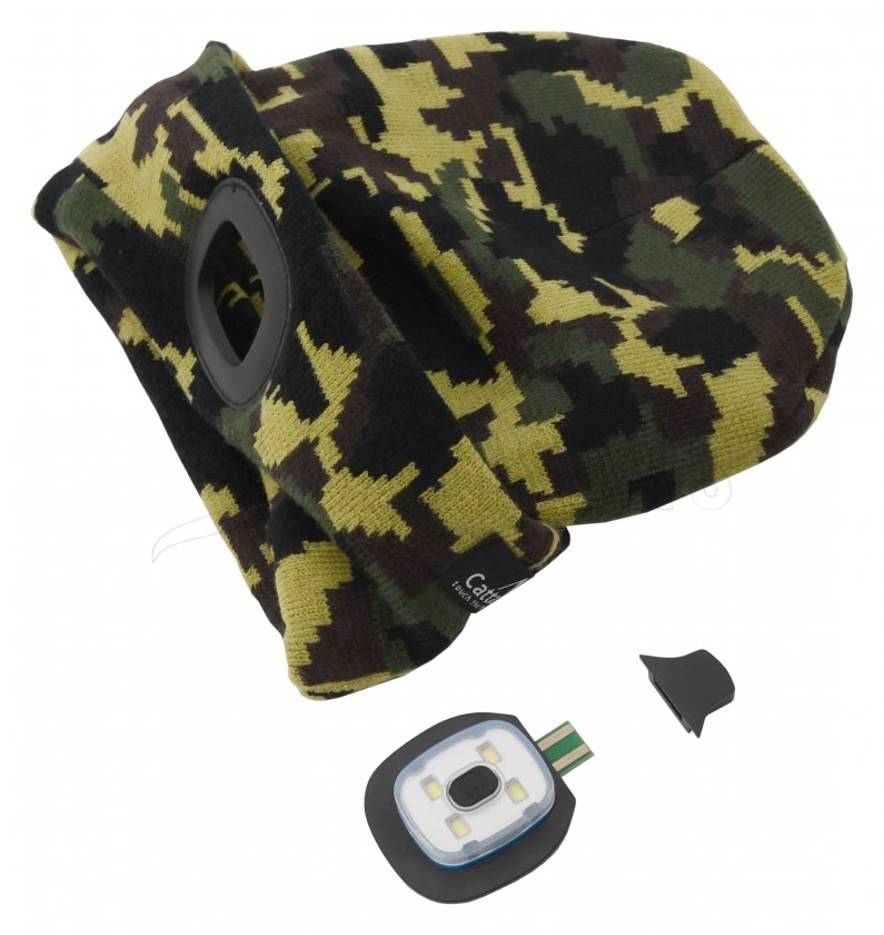 Berretto ARMY con torcia LED ricaricabile USB