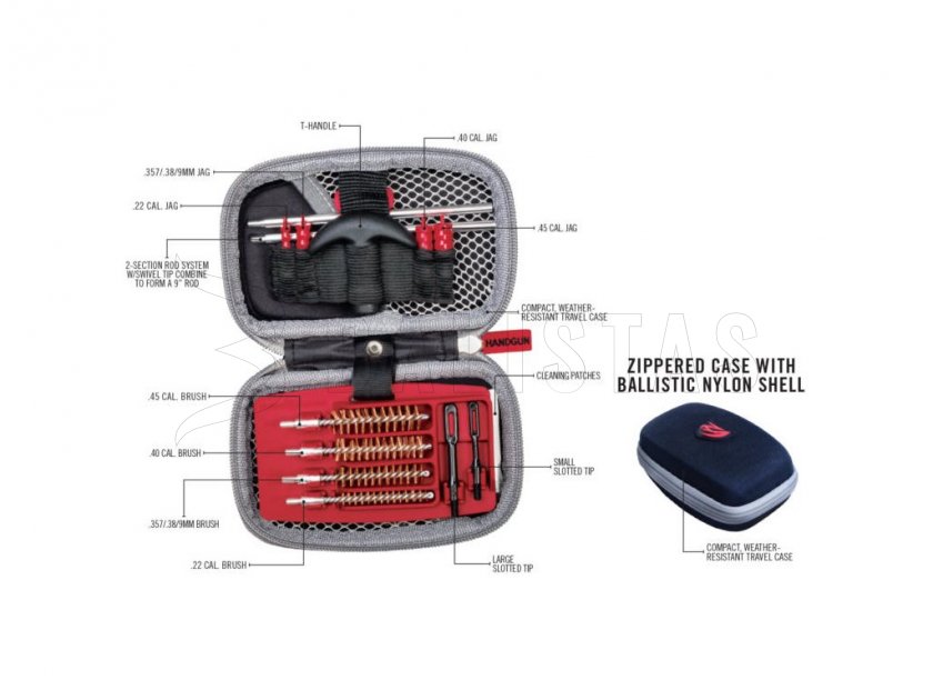 Kit di pulizia per armi corte Real Avid Gun Boss Handgun Cleaning Kit