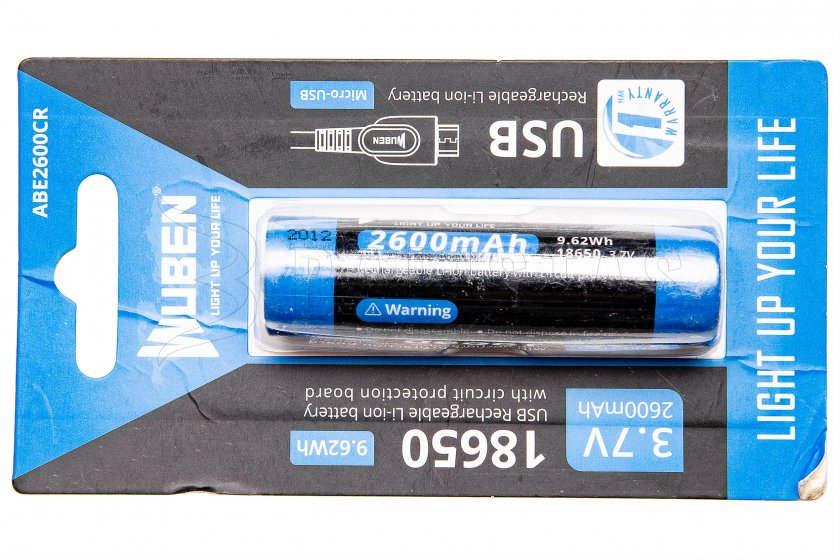 Batteria Wuben 2600B/18650 Li-Ion 2600mAh