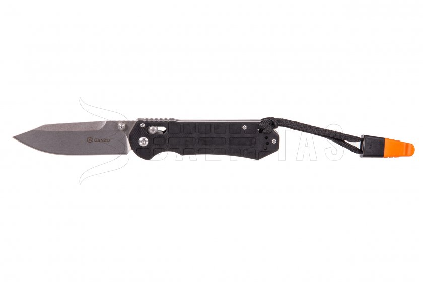 Coltello pieghevole Ganzo G7452P nero con fischietto