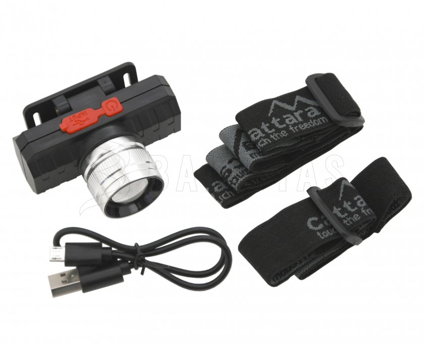 Lampada frontale Cattara SCORPION 90lm XPE ZOOM ricaricabile