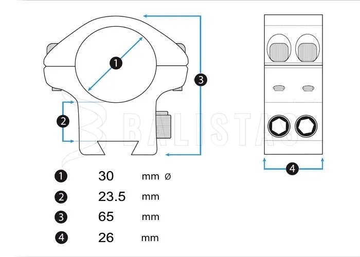 Montaggio Eagle Vision Infinity 22mm/30mm regolabile in altezza