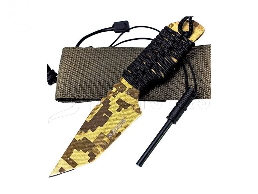 Coltello survival Kandar Digital Desert con acciarino N126