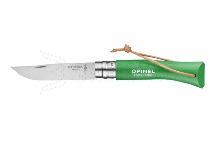 Coltello Opinel 7 Inox verde con laccetto