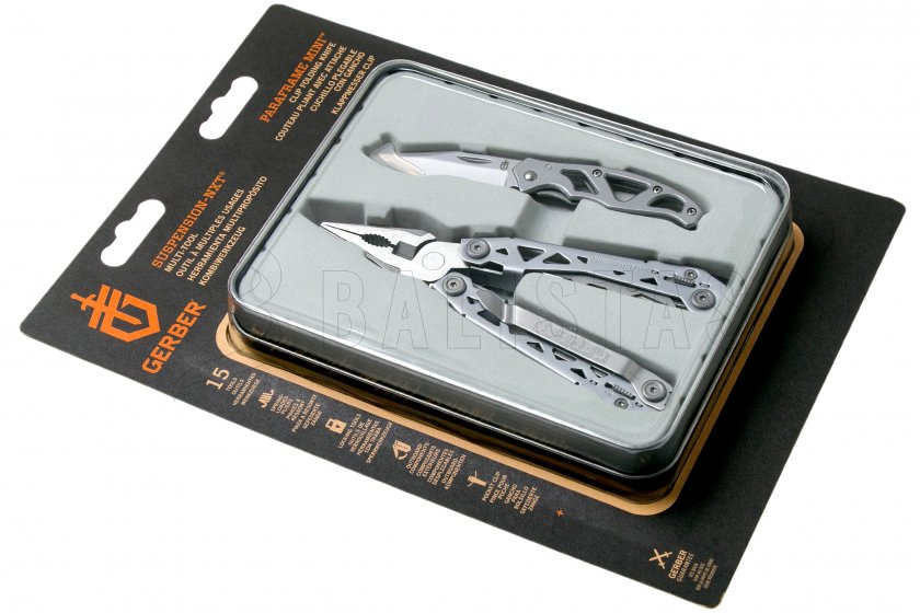 Set Pinza Gerber Suspension-NXT + Coltello Mini Paraframe, Scatola regalo