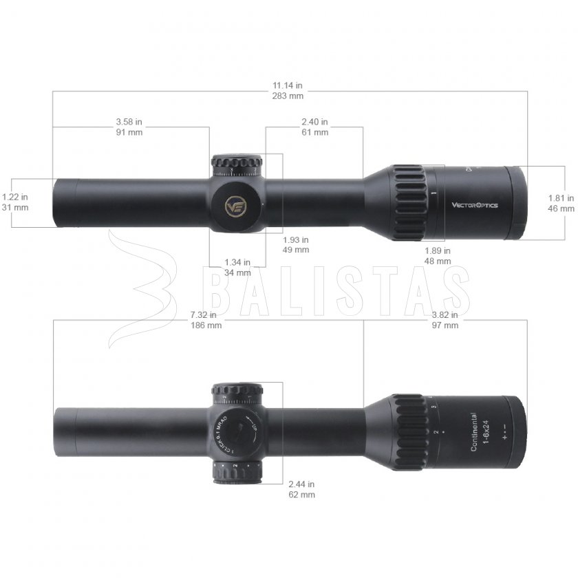 Cannocchiale Vector Optics Continental x6 1-6X24 SFP Tactical VEC-T6M MRAD