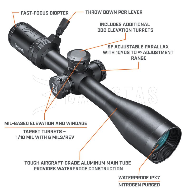 Cannocchiale Bushnell AR Optics 4,5-18x40mm Windhold MRAD