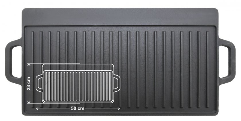 Piastra per grigliare doppia faccia 50x23x1,4cm