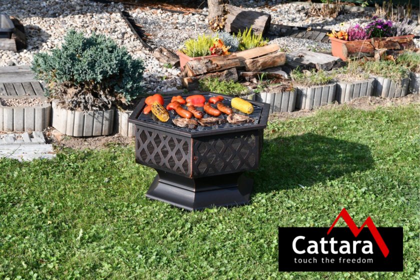 Braciere HEXAGON copper patina con coperchio
