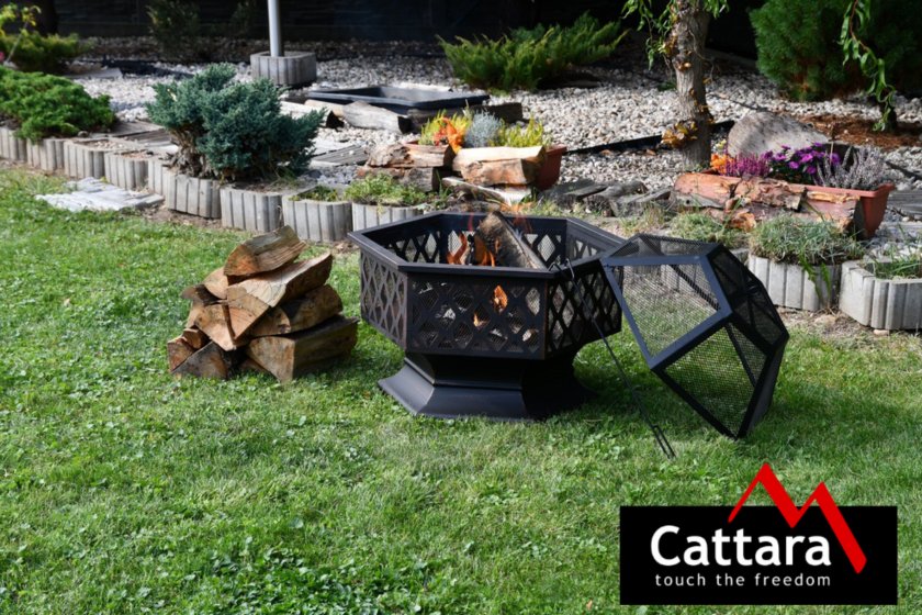 Braciere HEXAGON copper patina con coperchio