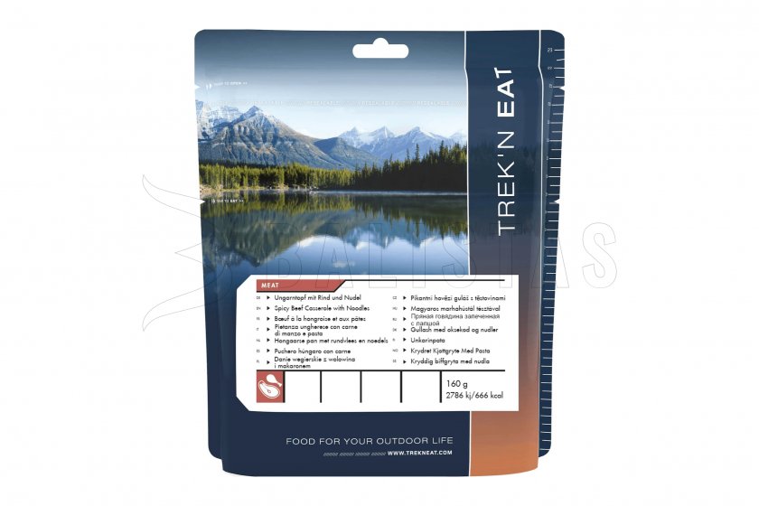 Spezzatino di manzo piccante con pasta Trek'n Eat