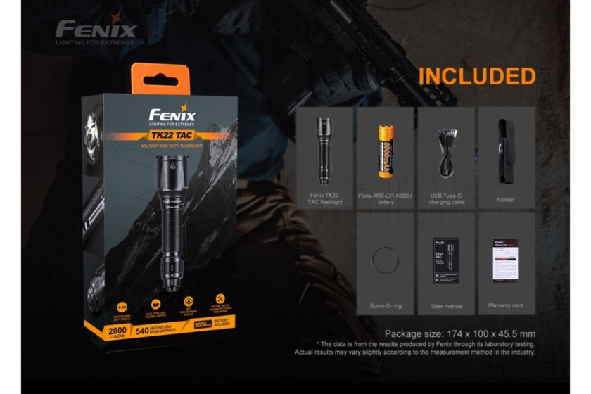 Torcia tattica Fenix TK22 TAC