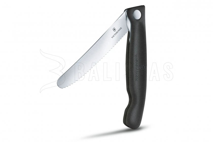 Coltello chiudibile per verdure Victorinox lama ondulata Nero