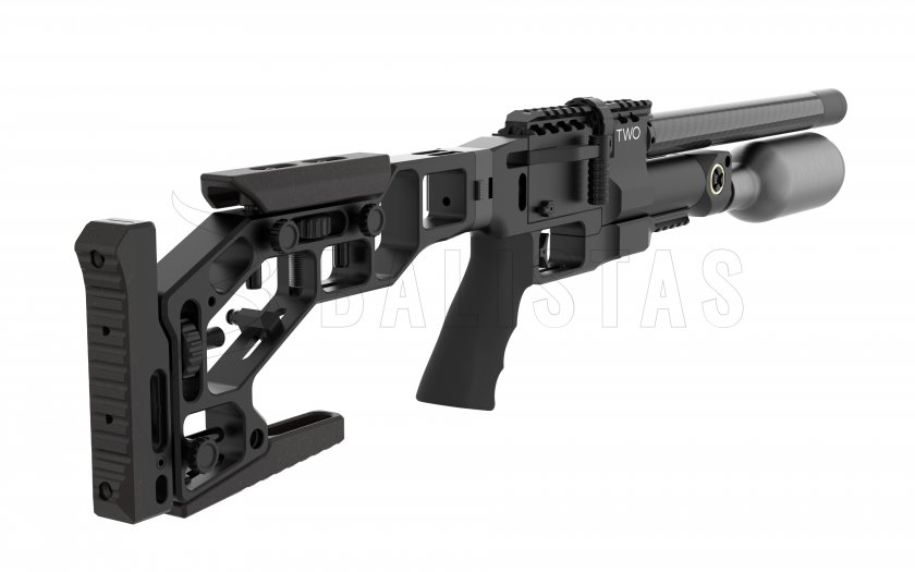 Fucile ad aria compressa EPIC TWO 6,35 mm, CZ 300 mm, CFB, Picatinny, calcio pieghevole