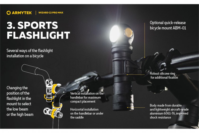 Lampada frontale Armytek Wizard C2 Pro MAX Luce fredda