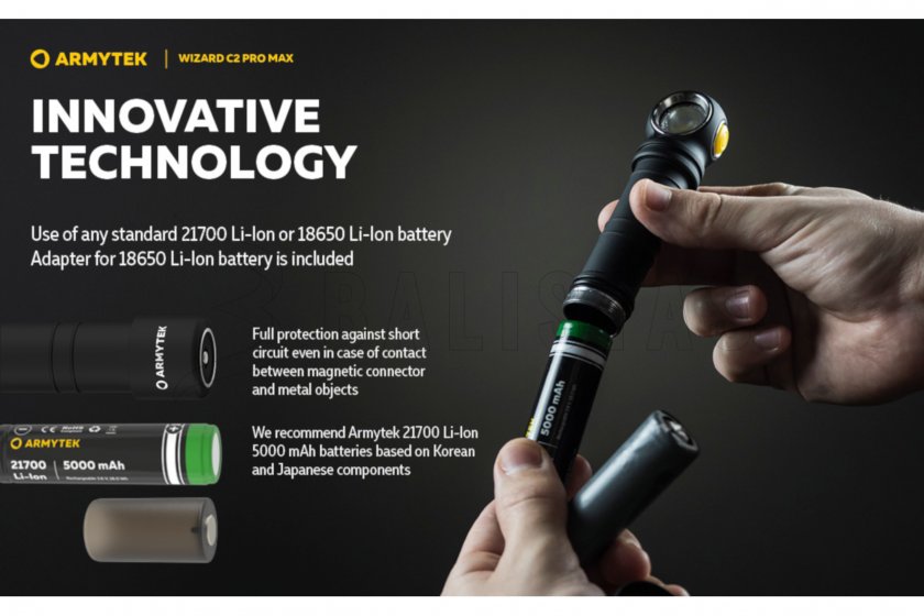 Lampada frontale Armytek Wizard C2 Pro MAX Luce fredda
