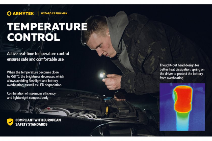 Lampada frontale Armytek Wizard C2 Pro MAX Luce fredda