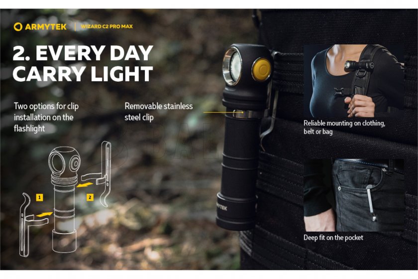 Lampada frontale Armytek Wizard C2 Pro MAX Luce fredda