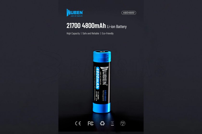 Batteria Wuben 21700 B Li-Ion 4800mAh