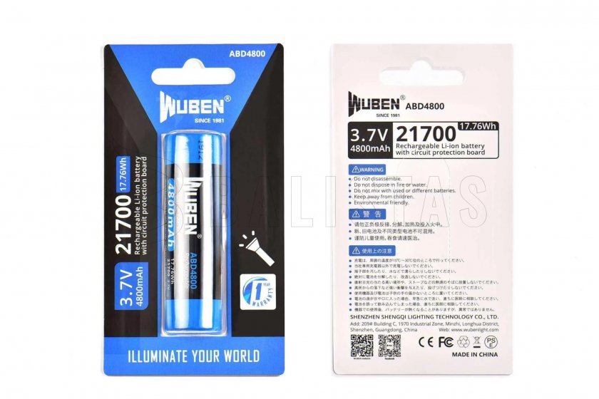 Batteria Wuben 21700 B Li-Ion 4800mAh